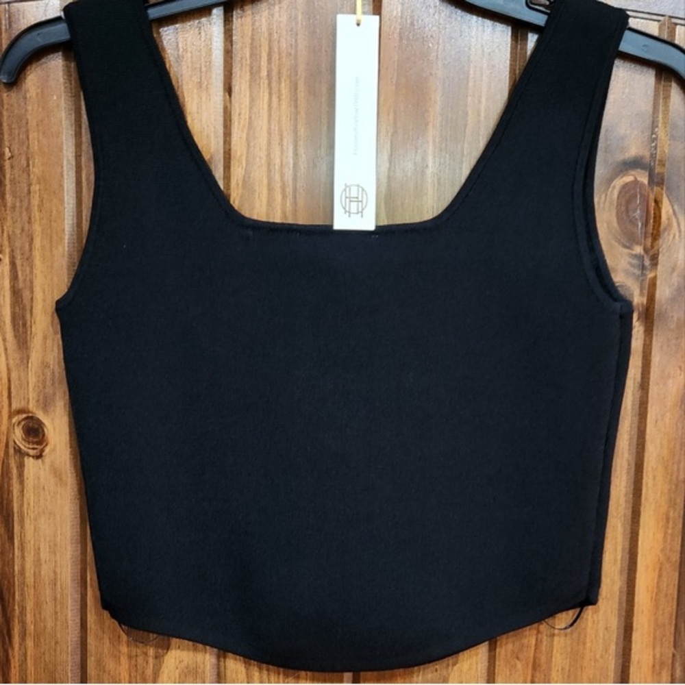 House of Harlow 1960 Black Square Neck Tank Top - Picture 5 of 6